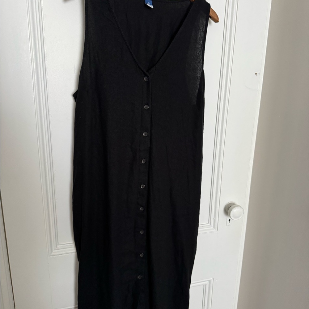 Old Navy Black Button-Down Midi Dress